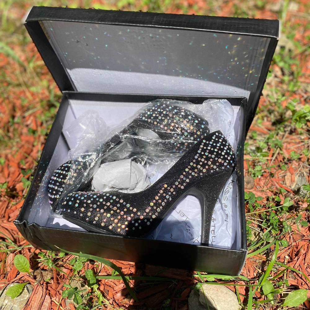 Sparkly black heels